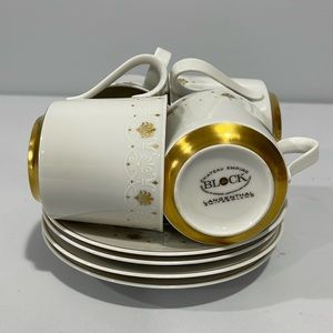 Chateau Empire Block Langenthal Switzerland Porcelain Cup & Saucer set for 4